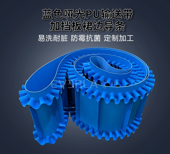 藍色啞光PU輸送帶加擋板裙邊導條.jpg